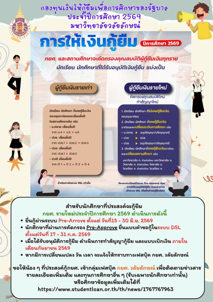 แนวทางการกู้ยืม กยศ. ปีการศึกษา 2569