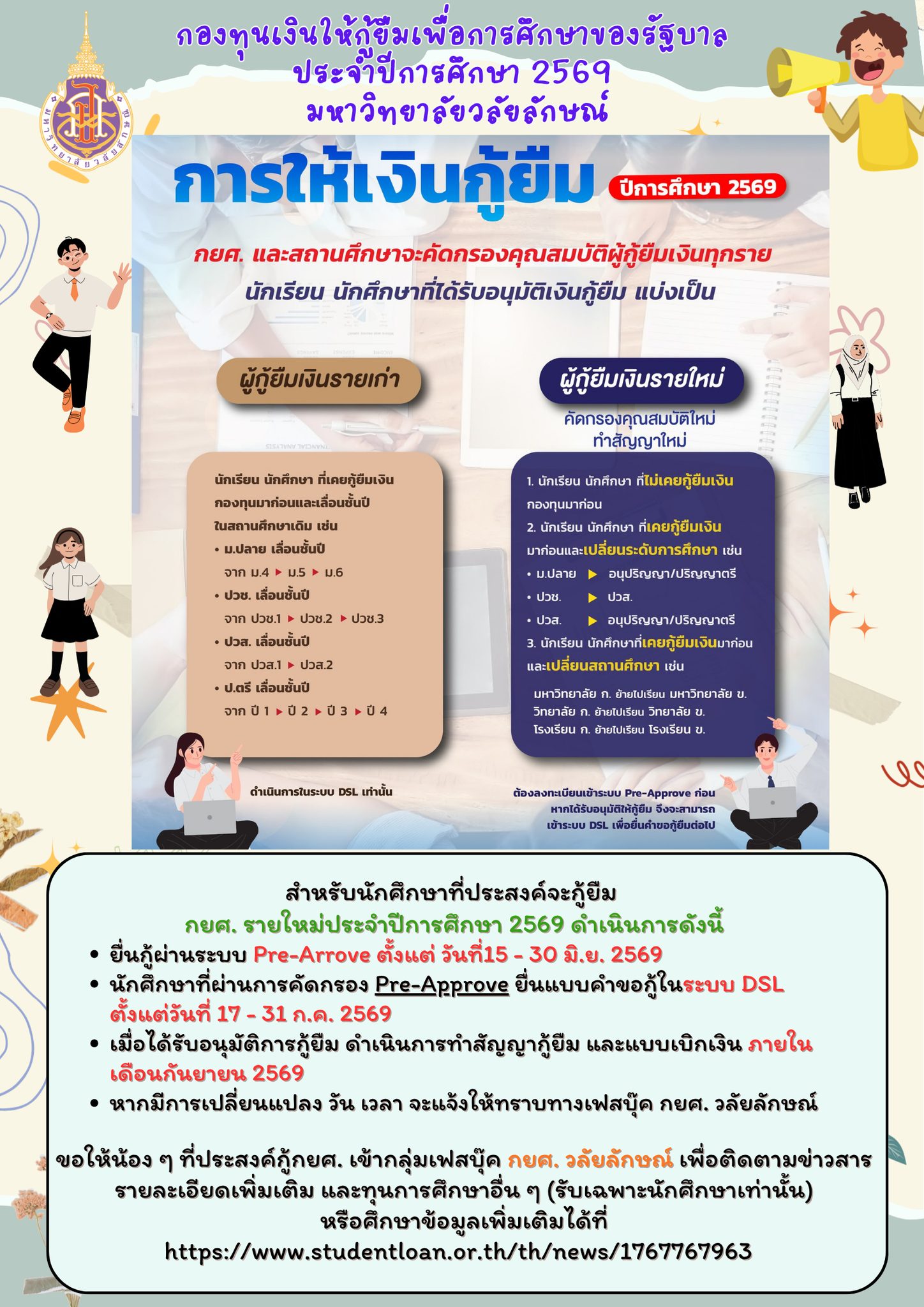 แนวทางการกู้ยืม กยศ. ปีการศึกษา 2569